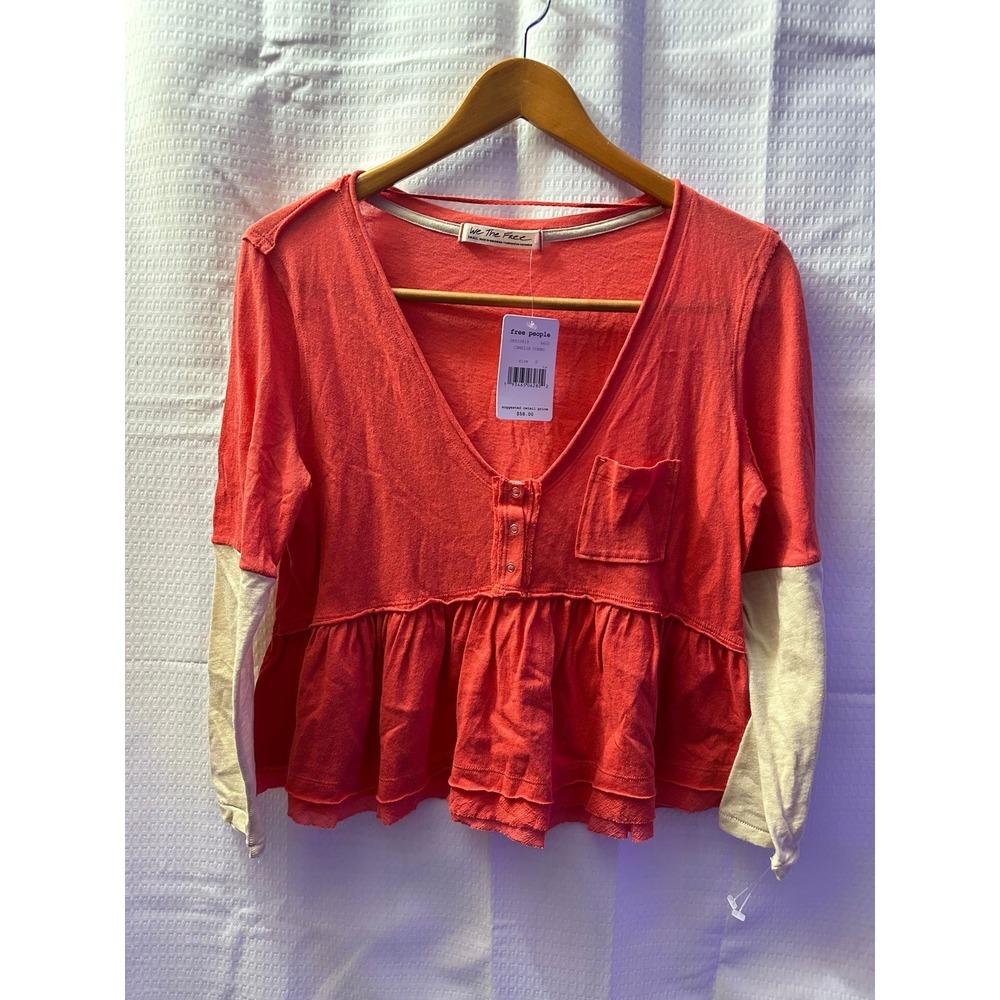 Free people v-neck long sleeve shirt Size Small